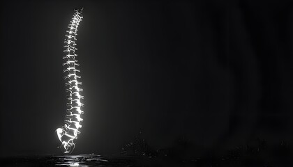 Minimalist Glowing Spine Silhouette