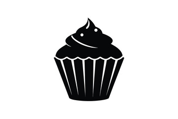 cupcake silhouette vector icon design