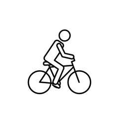 Naklejka premium A simple vector line art of a bicycle with a single person on it