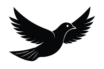 dove flying silhouette vector icon design