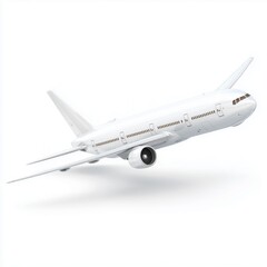 Obraz premium Sleek White Airplane Soaring Through the Sky , isolated on white background png