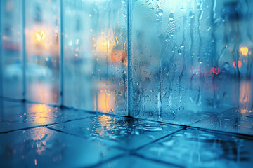 Tinted glass with faint shapes behind, premium soft blur