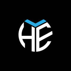  HE creative circle letter logo concept. HE letter design.