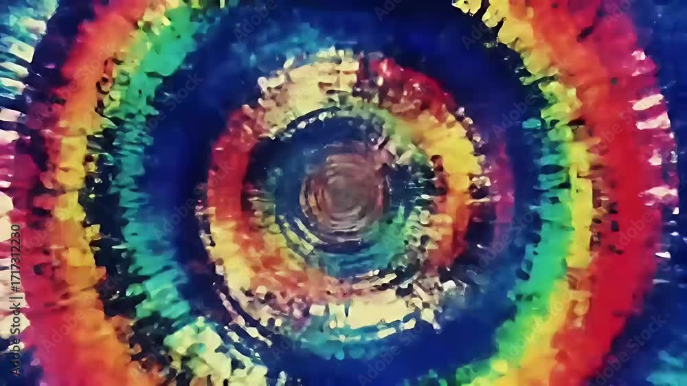 Poster abstract kaleidoscopic spiral of vibrant, rich colors creating a dynamic tunnel effect, a hypnotic a