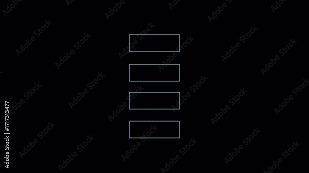 Poster abstract black background with rectangular shapes in vertical arrangement.
