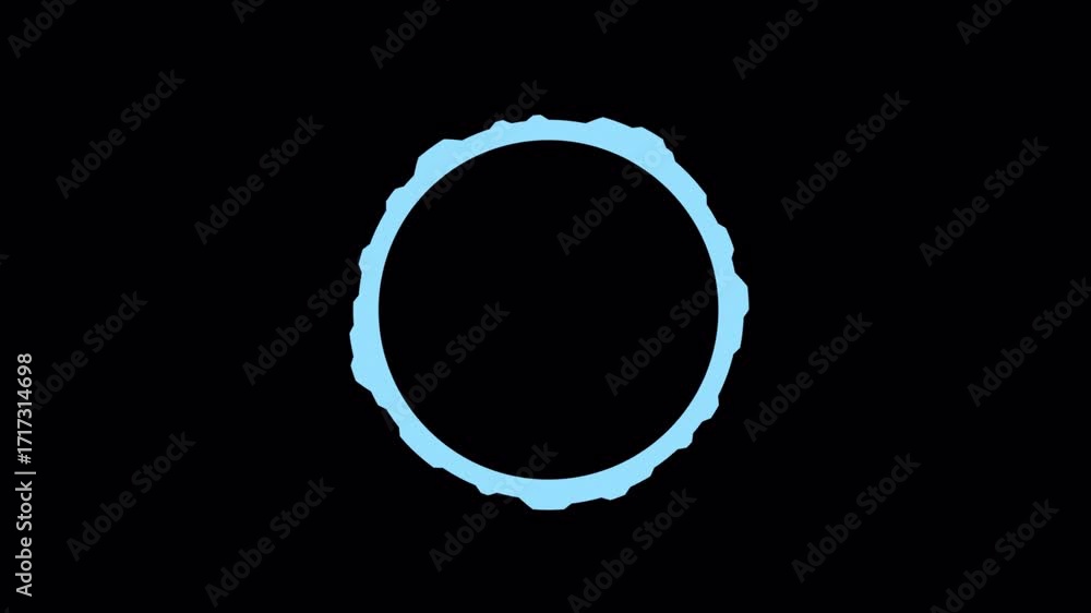 Poster abstract blue ring audio visualizer on black background loop.