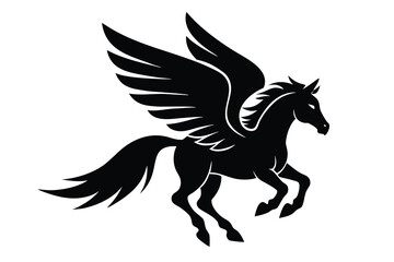 pegasus silhouette vector icon design