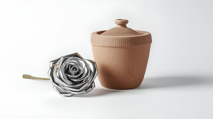 clay pot on a white background