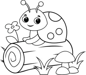 Charming line art vector illustration of a happy cartoon or coloring book design, Cartoon vector at use of  book cover, banner, t shirt, graphics design, children clothing design and more