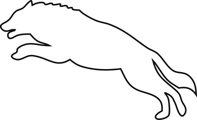 Elegant wolf outline vector on plain white, perfect for wildlife graphics, tribal art, and branding use.