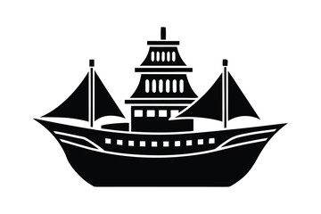 ship silhouette vector icon design