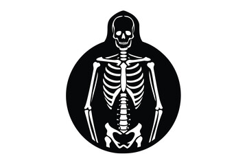 skeleton silhouette vector icon design