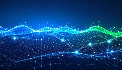 Abstract Luminous Fingerprint Scanner on Black Background