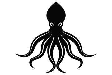 squid silhouette vector icon design