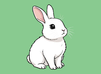 Cute Rabbit Sitting Cartoon Vector Icon Illustration. Isolated Flat Cartoon Style