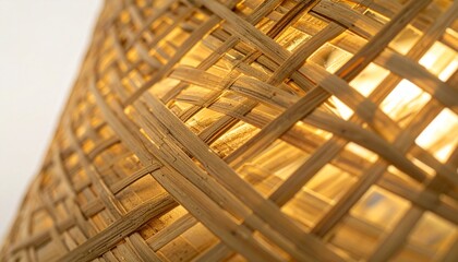 Woven Bamboo Lamp Shade Closeup