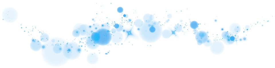 A bright blue trail with radiance, bokeh, fireworks, and twinkling for an elegant background and seasonal greeting design