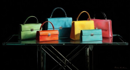 Colorful Handbags on Display - A Fashionable Collection.