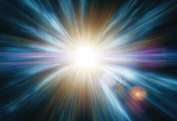 Cosmic energy burst with radiant light rays.