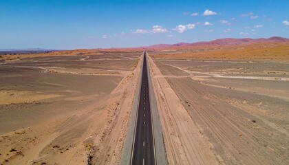 Aerial View of a Desert Highway