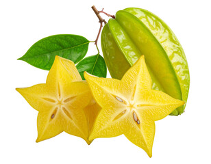 Fototapeta premium Modern Minimalist Carambola on Tree PNG