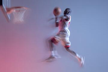 Dynamic Basketball Dunk Mid-Air with Abstract Motion Blur