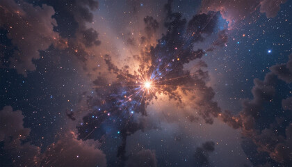 Fototapeta premium two sky collide and starry night