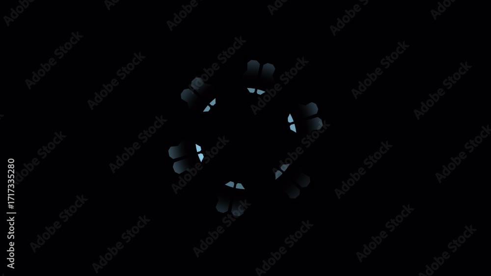 Poster rotating circular light pattern animation.
