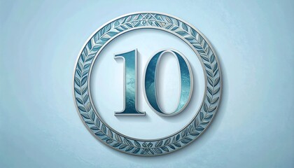 Circular design with the number ten