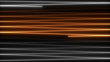 Abstract Orange and White Neon Zigzag Lines on Dark Background image photo