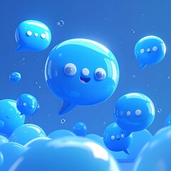 Cute Cartoon Chat Bubbles.