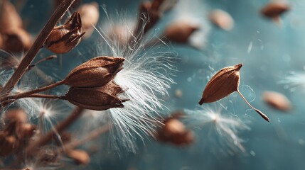 A close up of a flower with a few seeds on it