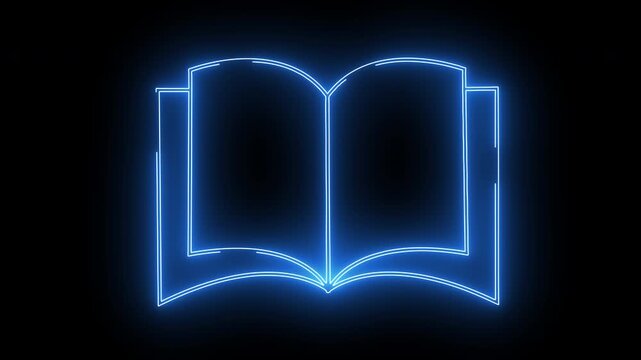 book icon with neon glowing effect