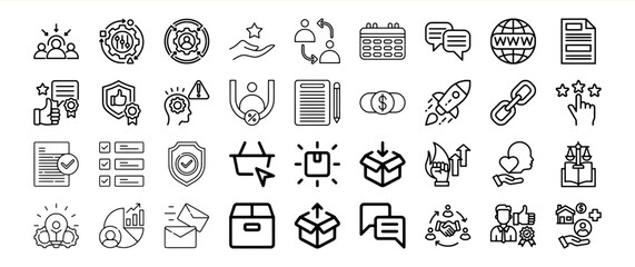 Business and Technology Icons: Strategy, Growth, and Success