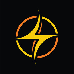 letter S spark logo design, circle round graphic vector icon	 concept