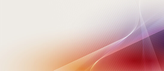 Red, purple, and yellow minimalist abstract background with white wavy lines, light. Futuristic hi technology concept © pickup