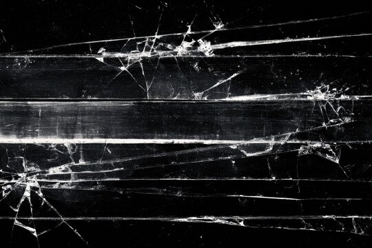 Cracked glass texture, horizontal lines of breakage