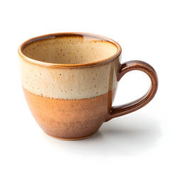 A ceramic coffee cup isolated on white background, perfect for serving hot beverages like coffee