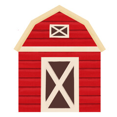 red barn isolated on white background