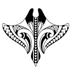 Stingray polynesian tattoo design. Aboriginal samoan style. illustration EPS10