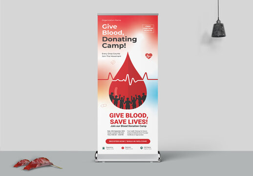 Blood Donation Camp Rollup Banner