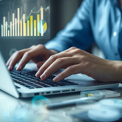 business woman working on laptop