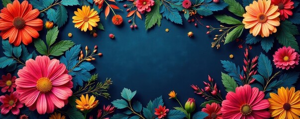 Bold arabesque floral, rich colors, textured effect, motif, background