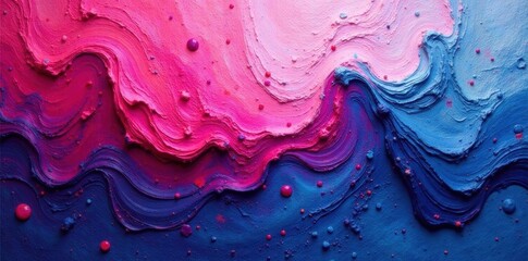 Bold pink, deep blue impasto, abstract canvas , canvas, contemporary art