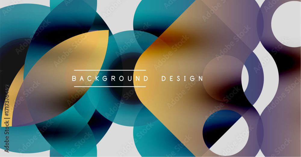 Poster abstract colorful circles overlap creating dynamic visual texture. modern design elements suggest fl