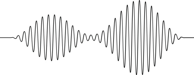 Black podcast sound wave patterns with varying amplitude bars for audio visualization and media interfaces. Digital frequency lines on white bg for music players, recording apps or broadcast design.