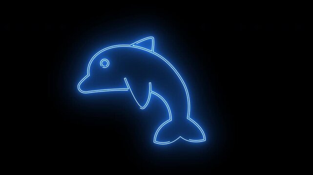 dolphin icon with neon glowing effect