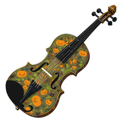 Obraz premium Flat colored violin vector illustration with Halloween motif 