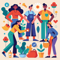 Diverse stylized figures collection for graphic design