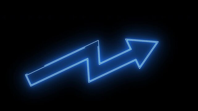 up arrow icon with neon glowing effect